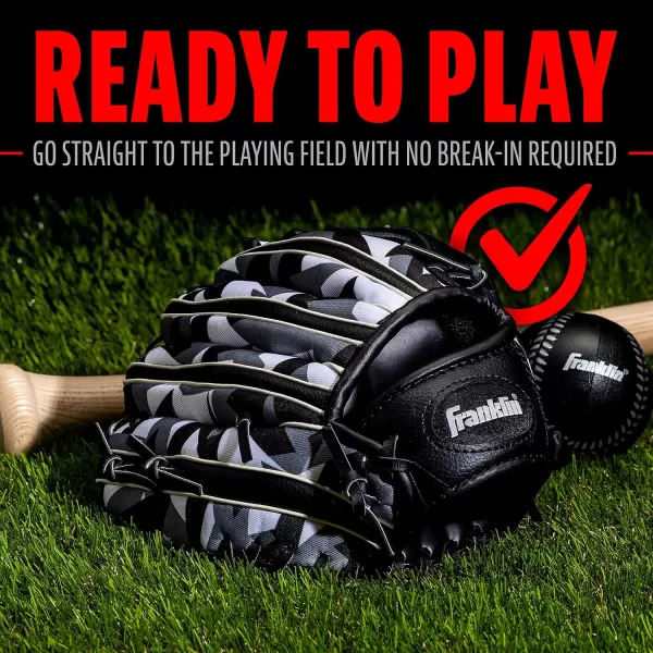 Franklin Sports Kids Baseball Gloves  RTP Youth Teeball Glove  Ball Set  Boys  Girls Teeball Mitt Set  Kids  Toddlers  95quotBlackWhite