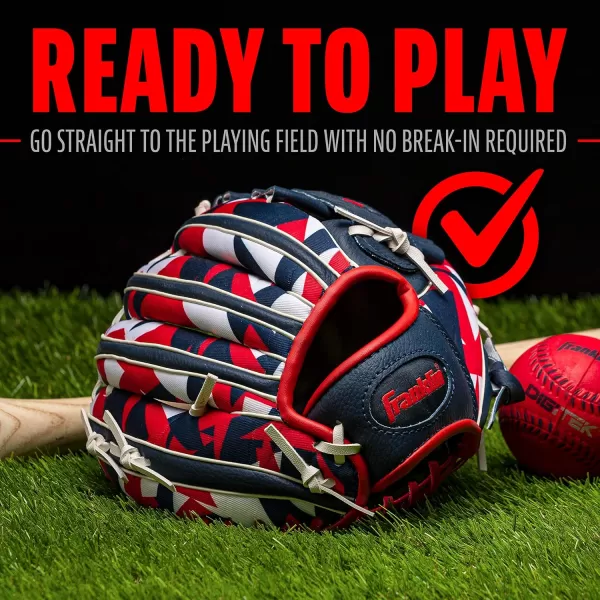 Franklin Sports Kids Baseball Gloves  RTP Youth Teeball Glove  Ball Set  Boys  Girls Teeball Mitt Set  Kids  Toddlers  95quotNavyRed