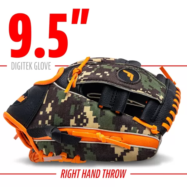 Franklin Sports Kids Baseball Gloves  RTP Youth Teeball Glove  Ball Set  Boys  Girls Teeball Mitt Set  Kids  Toddlers  95quotOrange
