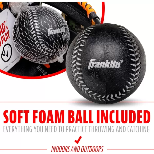 Franklin Sports Kids Baseball Gloves  RTP Youth Teeball Glove  Ball Set  Boys  Girls Teeball Mitt Set  Kids  Toddlers  95quotOrange