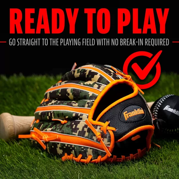 Franklin Sports Kids Baseball Gloves  RTP Youth Teeball Glove  Ball Set  Boys  Girls Teeball Mitt Set  Kids  Toddlers  95quotOrange
