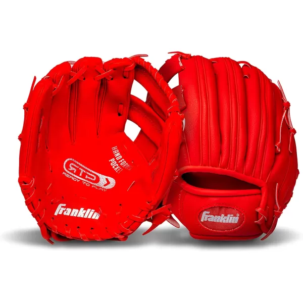 Franklin Sports Kids Baseball Gloves  RTP Youth Teeball Glove  Ball Set  Boys  Girls Teeball Mitt Set  Kids  Toddlers  95quotRed