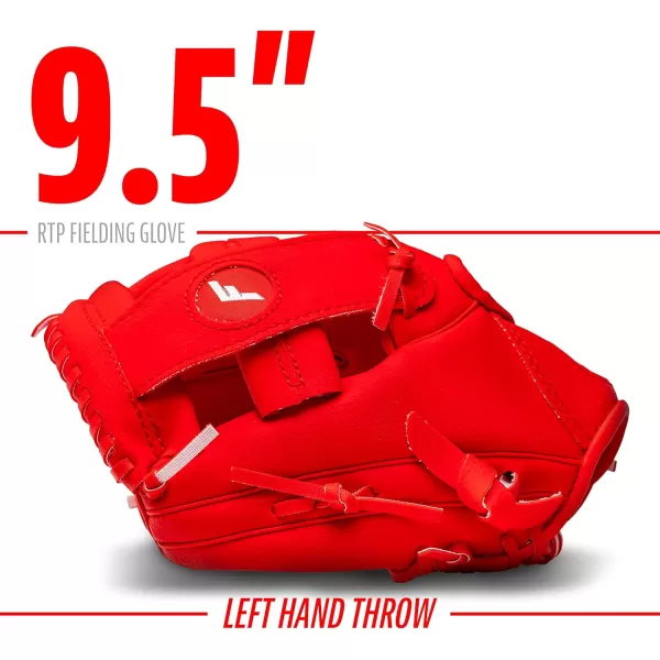 Franklin Sports Kids Baseball Gloves  RTP Youth Teeball Glove  Ball Set  Boys  Girls Teeball Mitt Set  Kids  Toddlers  95quotRed
