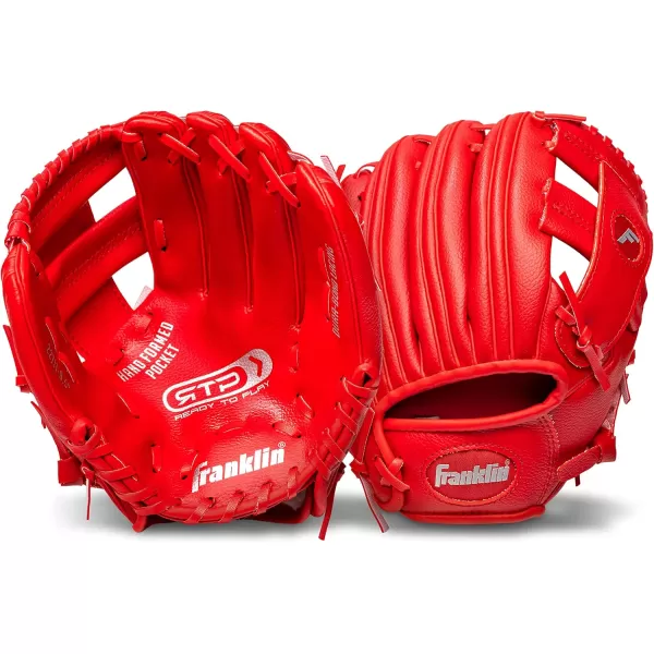 Franklin Sports Kids Baseball Gloves  RTP Youth Teeball Glove  Ball Set  Boys  Girls Teeball Mitt Set  Kids  Toddlers  95quotRed