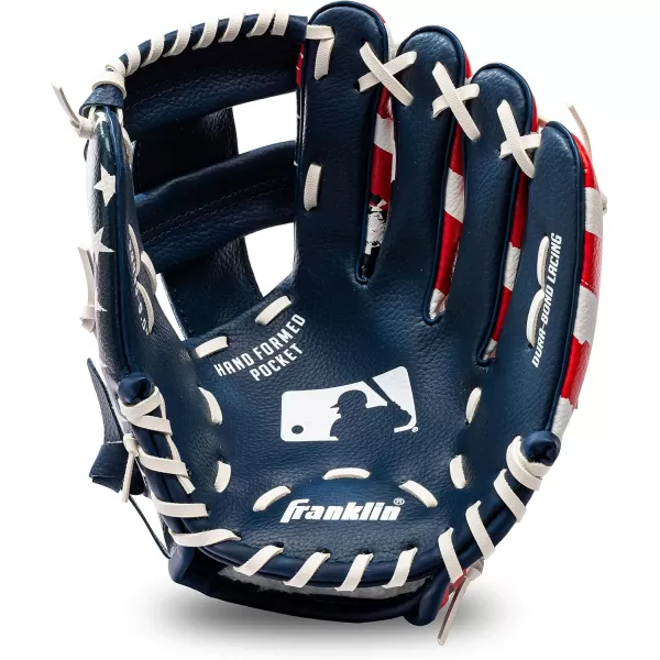 Franklin Sports Kids Baseball Gloves  RTP Youth Teeball Glove  Ball Set  Boys  Girls Teeball Mitt Set  Kids  Toddlers  95quotRedWhiteBlue