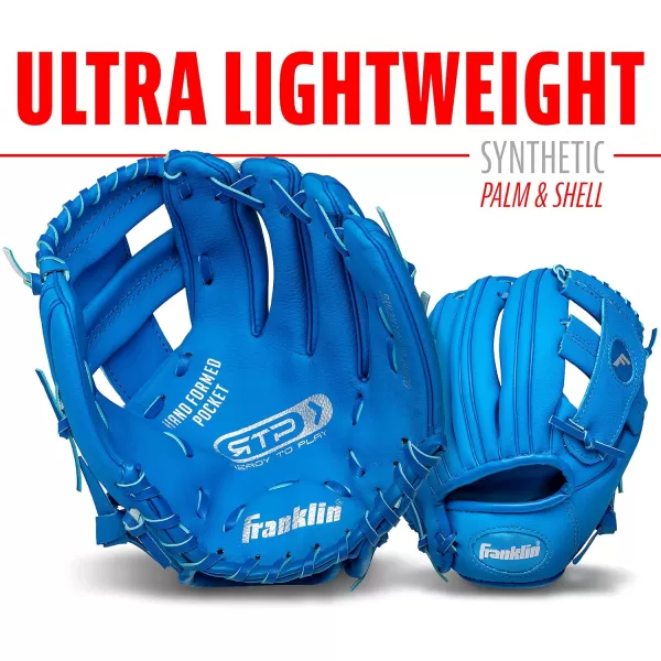 Franklin Sports Kids Baseball Gloves  RTP Youth Teeball Glove  Ball Set  Boys  Girls Teeball Mitt Set  Kids  Toddlers  95quotRoyal