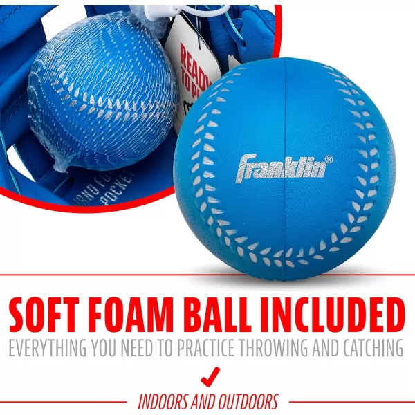 Franklin Sports Kids Baseball Gloves  RTP Youth Teeball Glove  Ball Set  Boys  Girls Teeball Mitt Set  Kids  Toddlers  95quotRoyal
