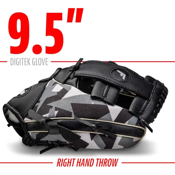 Franklin Sports Kids Baseball  Tball Glove  RTP Youth Baseball Glove  Boys  Girls Teeball Youth Baseball GloveBlackWhite