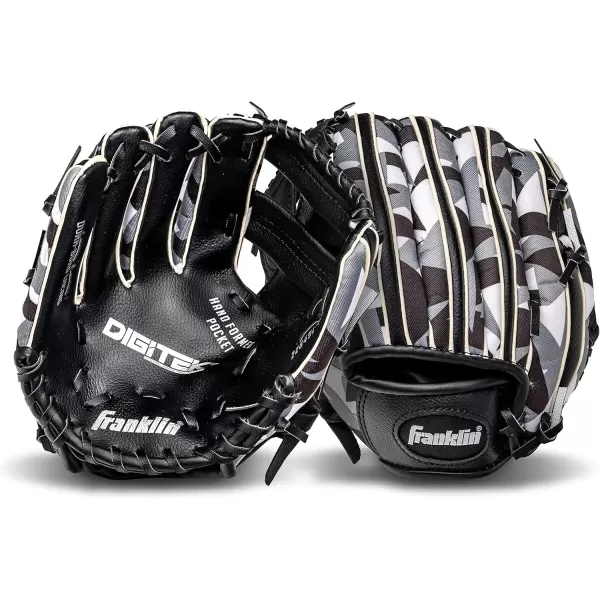 Franklin Sports Kids Baseball  Tball Glove  RTP Youth Baseball Glove  Boys  Girls Teeball Youth Baseball GloveBlackWhite