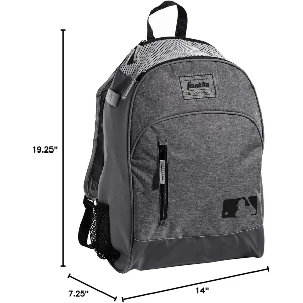 Franklin Sports Kids MLB Baseball Batpack Bag  Youth Baseball Softball  Teeball Backpack  Sports Equipment Bag for Kids  Toddlers  Holds 2 Teeball  Baseball Bats  Includes Fence HookGray
