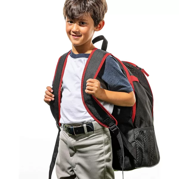 Franklin Sports Kids MLB Baseball Batpack Bag  Youth Baseball Softball  Teeball Backpack  Sports Equipment Bag for Kids  Toddlers  Holds 2 Teeball  Baseball Bats  Includes Fence HookBlackRed