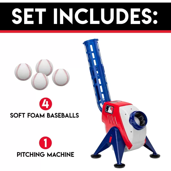 Franklin Sports Kids Pitching Machine  Plastic Baseball Pitching Machine for Kids Batting Practice  MLB Power Pitcher with Adjustable SpeedsPitching Machine