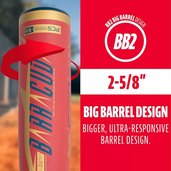 Franklin Sports Kids Teeball Bats  Venom  Barracuda Aluminum  Composite Teeball Bats  USA Baseball Certified Boys  Girls Bats for Kids  Youth Metal Bats  Drop 10 to 13 Teeball BatsRed 258 Barrel