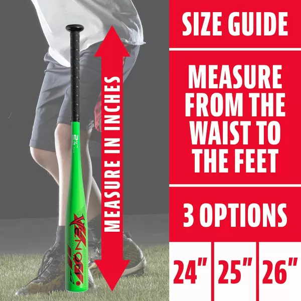 Franklin Sports Kids Teeball Bats  Venom  Barracuda Aluminum  Composite Teeball Bats  USA Baseball Certified Boys  Girls Bats for Kids  Youth Metal Bats  Drop 10 to 13 Teeball BatsGreen 214 Barrel