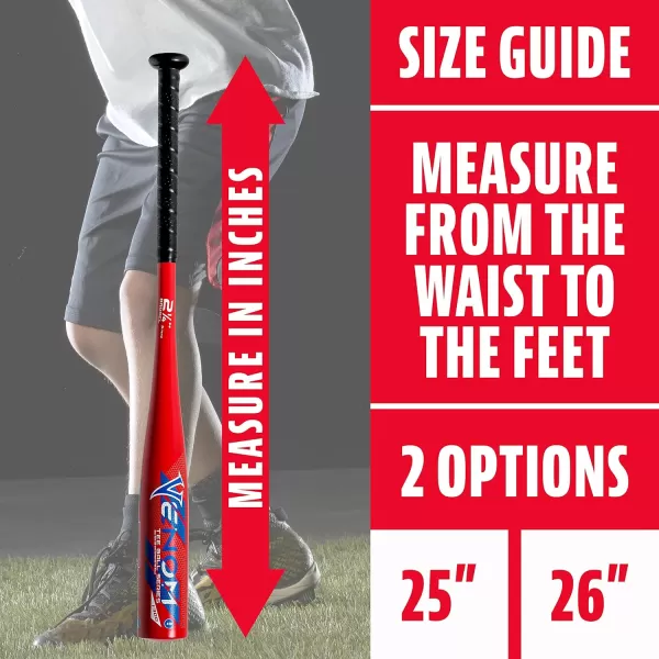 Franklin Sports Kids Teeball Bats  Venom  Barracuda Aluminum  Composite Teeball Bats  USA Baseball Certified Boys  Girls Bats for Kids  Youth Metal Bats  Drop 10 to 13 Teeball BatsRed  Black  214 Barrel