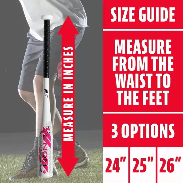 Franklin Sports Kids Teeball Bats  Venom  Barracuda Aluminum  Composite Teeball Bats  USA Baseball Certified Boys  Girls Bats for Kids  Youth Metal Bats  Drop 10 to 13 Teeball BatsWhite 214 Barrel