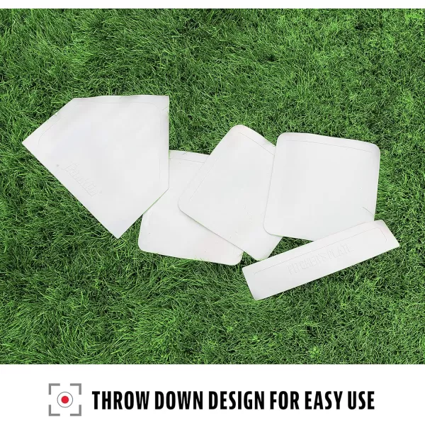 Franklin Sports MLB Baseball Base Set  Throw Down Baseball Bases with Home Plate  Pitchers Rubber  Backyard Rubber Base Set Perfect for Baseball Teeball  KickballWhite