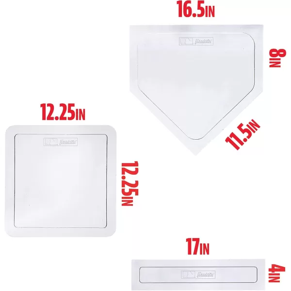 Franklin Sports MLB Baseball Base Set  Throw Down Baseball Bases with Home Plate  Pitchers Rubber  Backyard Rubber Base Set Perfect for Baseball Teeball  KickballWhite