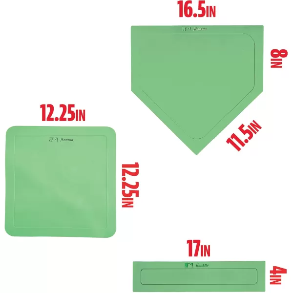 Franklin Sports MLB Baseball Base Set  Throw Down Baseball Bases with Home Plate  Pitchers Rubber  Backyard Rubber Base Set Perfect for Baseball Teeball  KickballGlow In The Dark