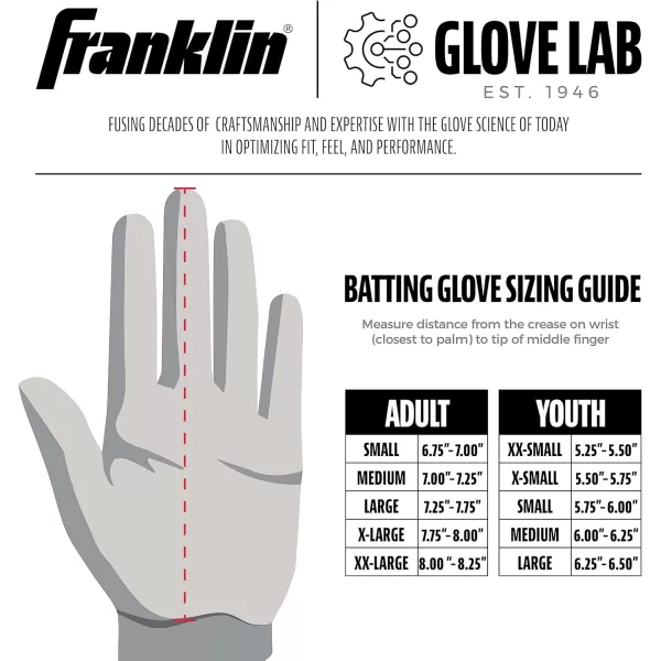 Franklin Sports MLB Digitek Batting Gloves  Adult and Youth Batting Glove  TriCurve Technology Fit  Genuine Leather Heel Patch  Etched Microfiber  Batting Gloves for Kids and AdultsGrayBlackRoyal