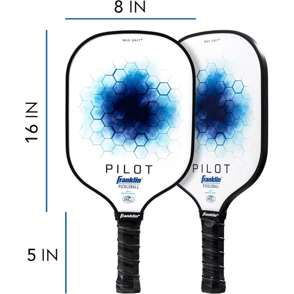 Franklin Sports Pickleball Paddle  Pilot Polypropylene Core Pickleball Racket  Official USA Pickleball USAPA Approved Pickleball Paddle  Lightweight Pro Racket  10mm Thick CoreBlue