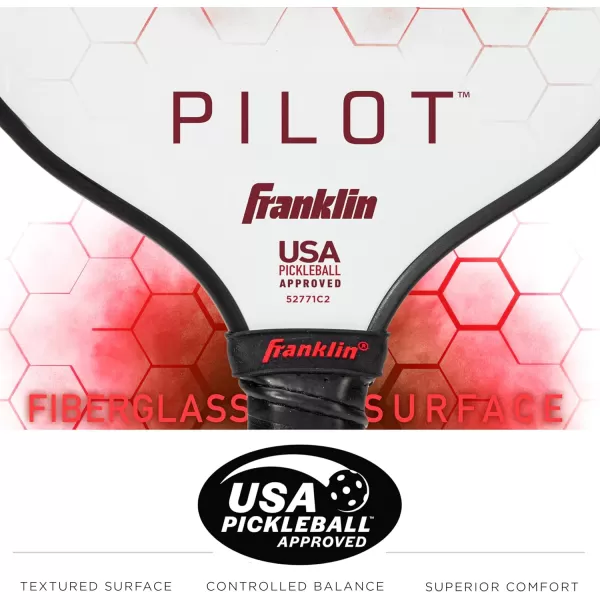 Franklin Sports Pickleball Paddle  Pilot Polypropylene Core Pickleball Racket  Official USA Pickleball USAPA Approved Pickleball Paddle  Lightweight Pro Racket  10mm Thick CoreBlue  Red
