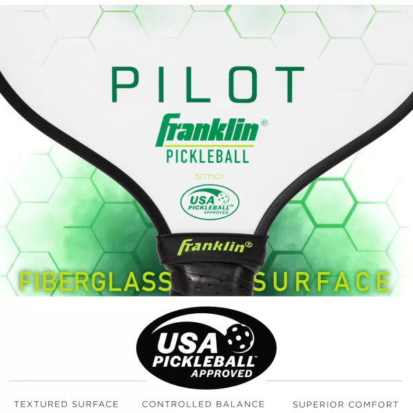 Franklin Sports Pickleball Paddle  Pilot Polypropylene Core Pickleball Racket  Official USA Pickleball USAPA Approved Pickleball Paddle  Lightweight Pro Racket  10mm Thick CoreGreen