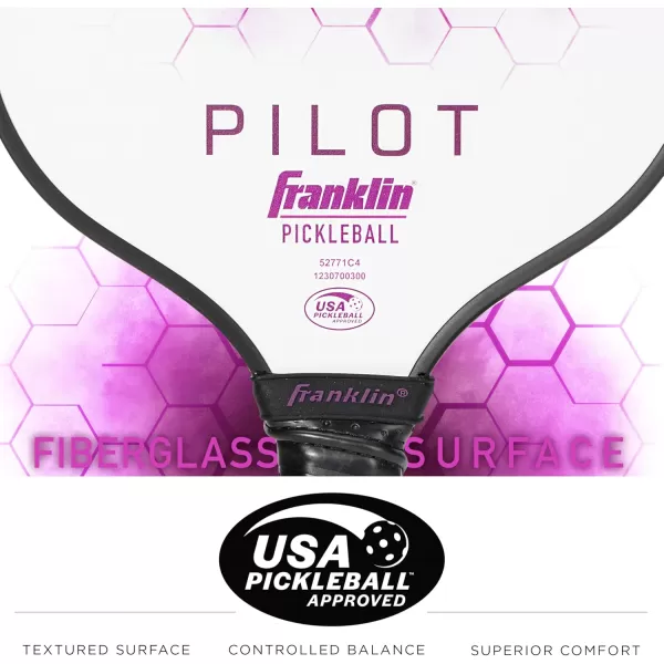 Franklin Sports Pickleball Paddle  Pilot Polypropylene Core Pickleball Racket  Official USA Pickleball USAPA Approved Pickleball Paddle  Lightweight Pro Racket  10mm Thick CorePurple