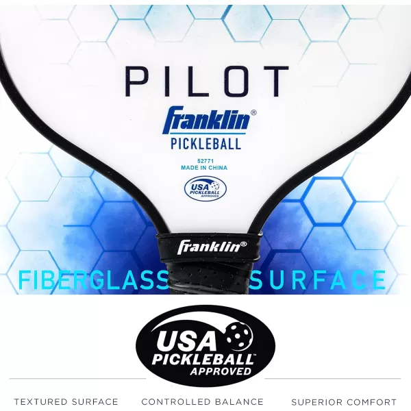 Franklin Sports Pickleball Paddle  Pilot Polypropylene Core Pickleball Racket  Official USA Pickleball USAPA Approved Pickleball Paddle  Lightweight Pro Racket  10mm Thick CoreBlue