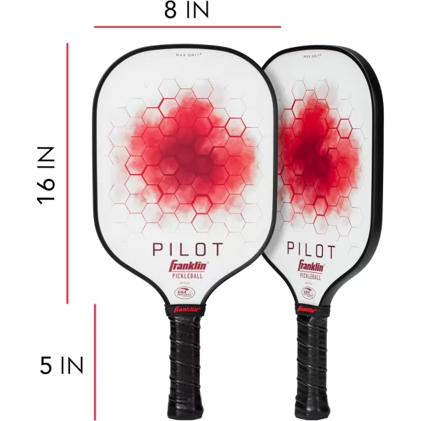 Franklin Sports Pickleball Paddle  Pilot Polypropylene Core Pickleball Racket  Official USA Pickleball USAPA Approved Pickleball Paddle  Lightweight Pro Racket  10mm Thick CoreRed
