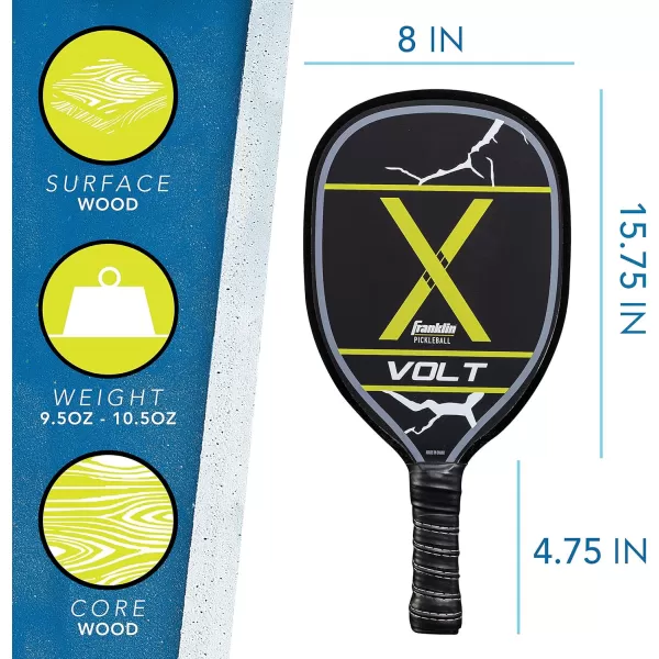 Franklin Sports Pickleball Paddle and Ball Set  Wooden Pickleball Rackets  Pickleballs  2 Players  USA Pickleball USAPA Approved