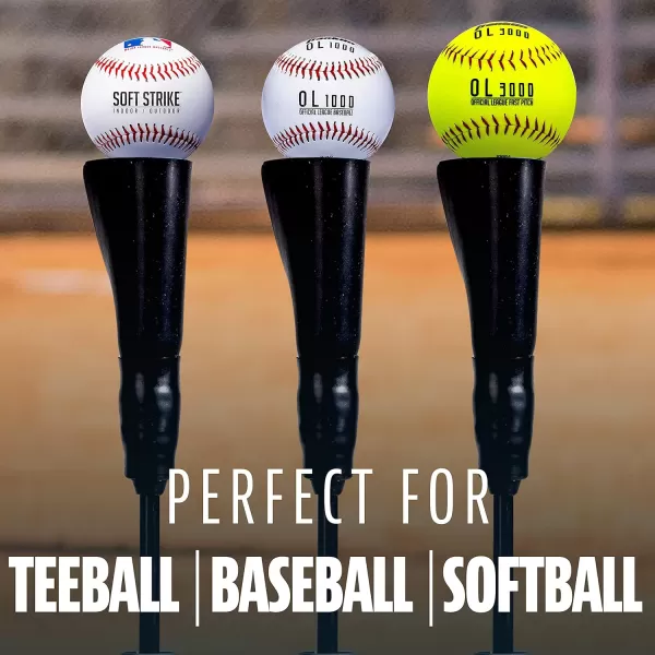 Franklin Sports Portable Batting Tee  Industrial Grade Adjustable Baseball and Softball Hitting Tee  Weighted Base For Stability  Portable Tee For Practice Anywhere
