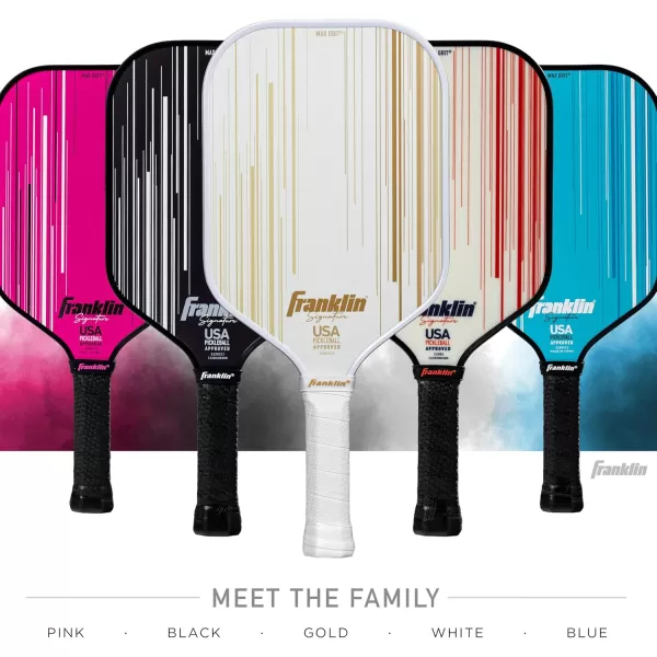 Franklin Sports Pro Pickleball Paddles  Signature Series Pro Pickleball Paddle with MaxGrit Surface  USA Pickleball USAPA Approved Tournament Pickleball Paddles  13mm  16mm Polypropylene CoresBlackGold