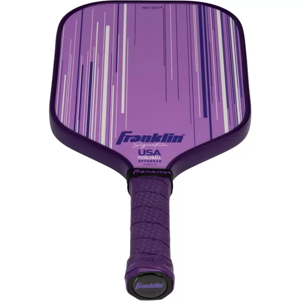 Franklin Sports Pro Pickleball Paddles  Signature Series Pro Pickleball Paddle with MaxGrit Surface  USA Pickleball USAPA Approved Tournament Pickleball Paddles  13mm  16mm Polypropylene CoresLilac
