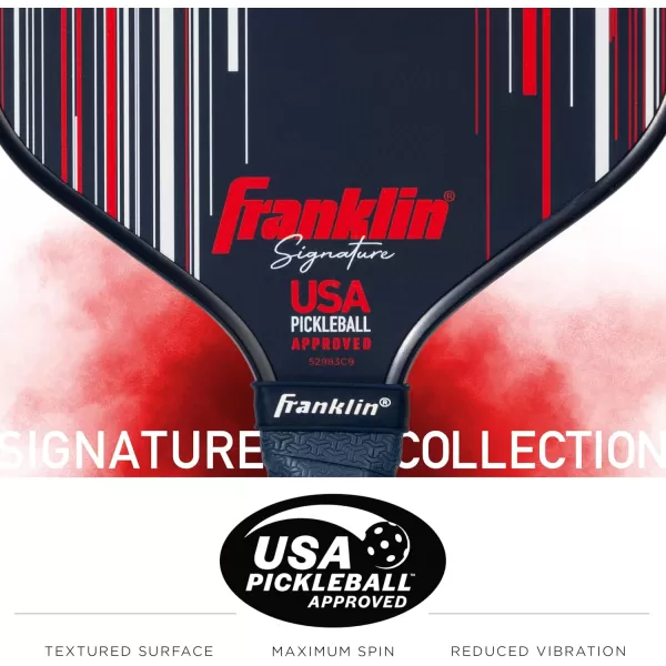 Franklin Sports Pro Pickleball Paddles  Signature Series Pro Pickleball Paddle with MaxGrit Surface  USA Pickleball USAPA Approved Tournament Pickleball Paddles  13mm  16mm Polypropylene CoresNavy