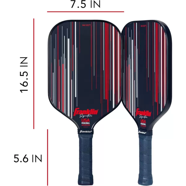 Franklin Sports Pro Pickleball Paddles  Signature Series Pro Pickleball Paddle with MaxGrit Surface  USA Pickleball USAPA Approved Tournament Pickleball Paddles  13mm  16mm Polypropylene CoresNavy