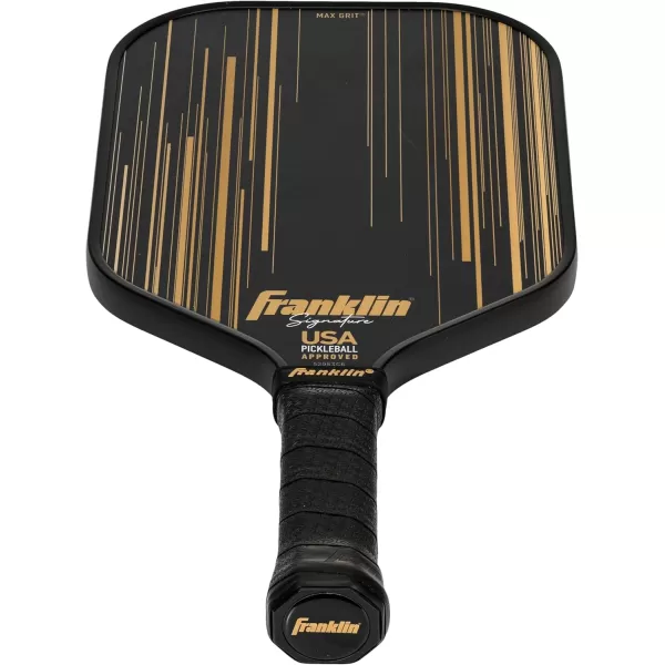 Franklin Sports Pro Pickleball Paddles  Signature Series Pro Pickleball Paddle with MaxGrit Surface  USA Pickleball USAPA Approved Tournament Pickleball Paddles  13mm  16mm Polypropylene CoresBlackGold