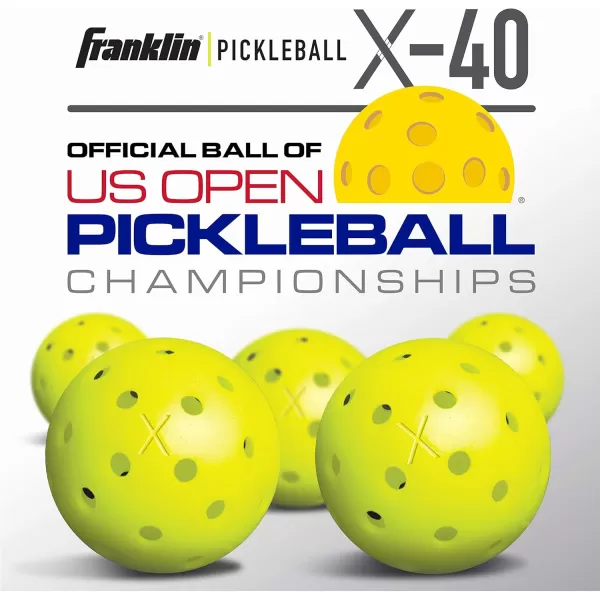 Franklin Sports Wooden Pickleball Paddle and X40 Pickleball Set  Includes 4 Wooden Paddles and 4 pickleballs  USA Pickleball Approved X40 Balls