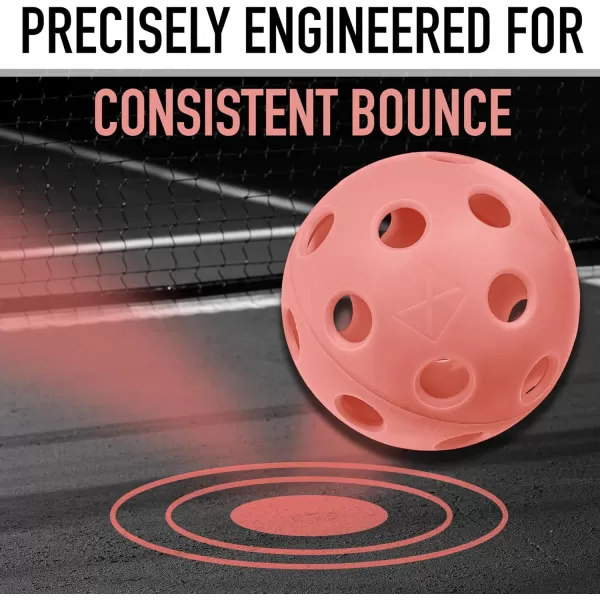 Franklin Sports X26 Indoor Pickleballs  Indoor Court Pickleball Balls  3 Pack 12 Pack  Bulk 100 Pack of Pickleballs  USA Pickleball USAPA Approved Tournament Pickleballs  Multiple ColorsPeach