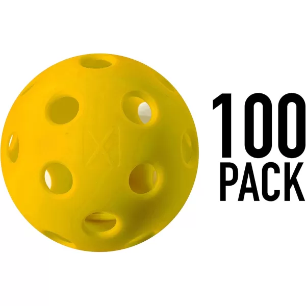 Franklin Sports X26 Indoor Pickleballs  Indoor Court Pickleball Balls  3 Pack 12 Pack  Bulk 100 Pack of Pickleballs  USA Pickleball USAPA Approved Tournament Pickleballs  Multiple ColorsYellow