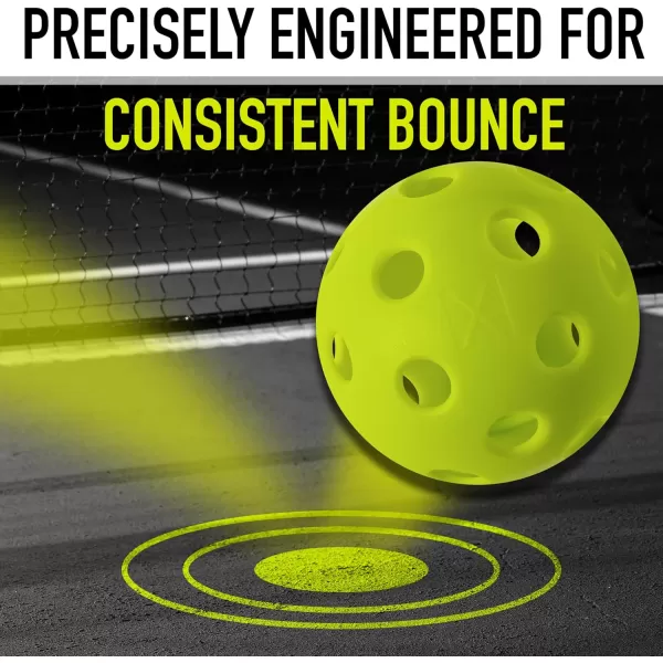 Franklin Sports X26 Indoor Pickleballs  Indoor Court Pickleball Balls  3 Pack 12 Pack  Bulk 100 Pack of Pickleballs  USA Pickleball USAPA Approved Tournament Pickleballs  Multiple ColorsLime Green