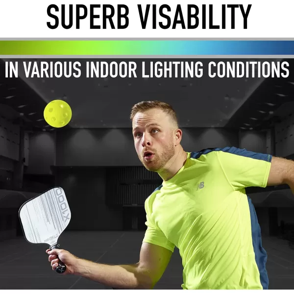 Franklin Sports X26 Indoor Pickleballs  Indoor Court Pickleball Balls  3 Pack 12 Pack  Bulk 100 Pack of Pickleballs  USA Pickleball USAPA Approved Tournament Pickleballs  Multiple ColorsLime Green
