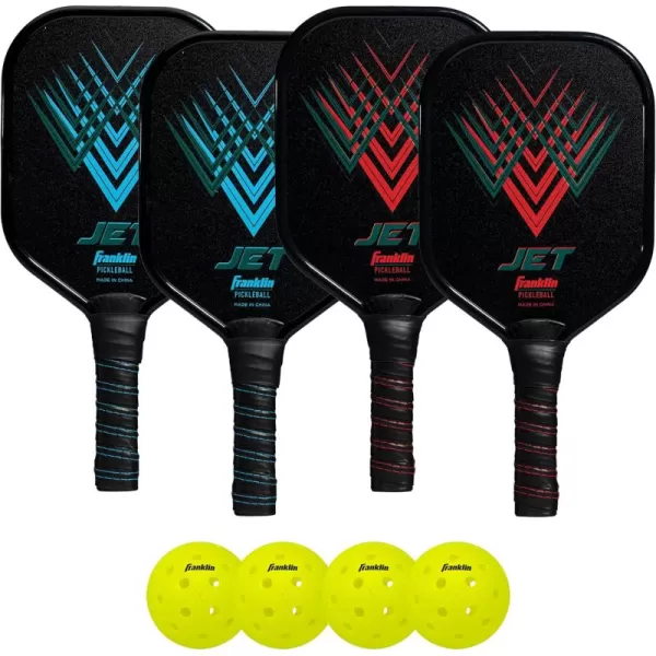 Franklin Sports Beginner Pickleball Sets  2  4 Player Sets  Aluminum Paddles  X40 Pickleballs  USA Pickleball USAPA Approved4 Player Set