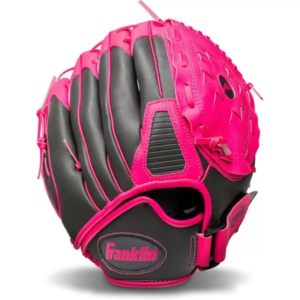 Franklin Sports Kids Baseball Gloves  RTP Childs Tee Ball Glove  Ball Set  Boys  Girls Tee Ball Mitt  Kid  Toddler  Right Hand Throw  Pink  105quot