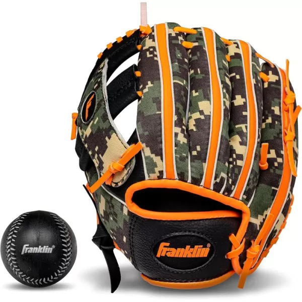 Franklin Sports Kids Baseball Gloves  RTP Youth Teeball Glove  Ball Set  Boys  Girls Teeball Mitt Set  Kids  Toddlers  95quotOrange