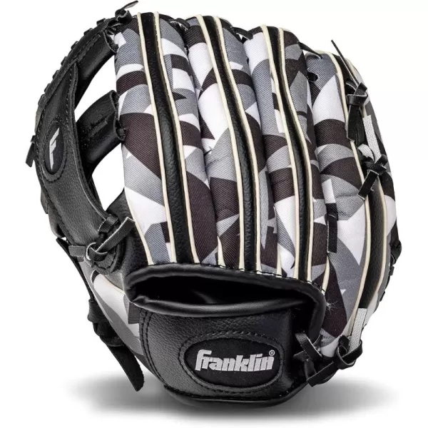 Franklin Sports Kids Baseball  Tball Glove  RTP Youth Baseball Glove  Boys  Girls Teeball Youth Baseball GloveBlackWhite