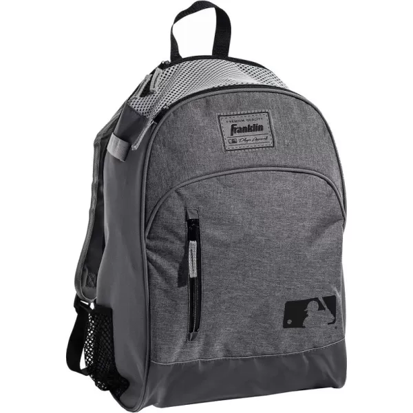 Franklin Sports Kids MLB Baseball Batpack Bag  Youth Baseball Softball  Teeball Backpack  Sports Equipment Bag for Kids  Toddlers  Holds 2 Teeball  Baseball Bats  Includes Fence HookGray