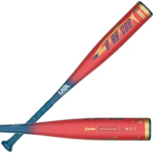 Franklin Sports Kids Teeball Bats  Venom  Barracuda Aluminum  Composite Teeball Bats  USA Baseball Certified Boys  Girls Bats for Kids  Youth Metal Bats  Drop 10 to 13 Teeball BatsRed 258 Barrel
