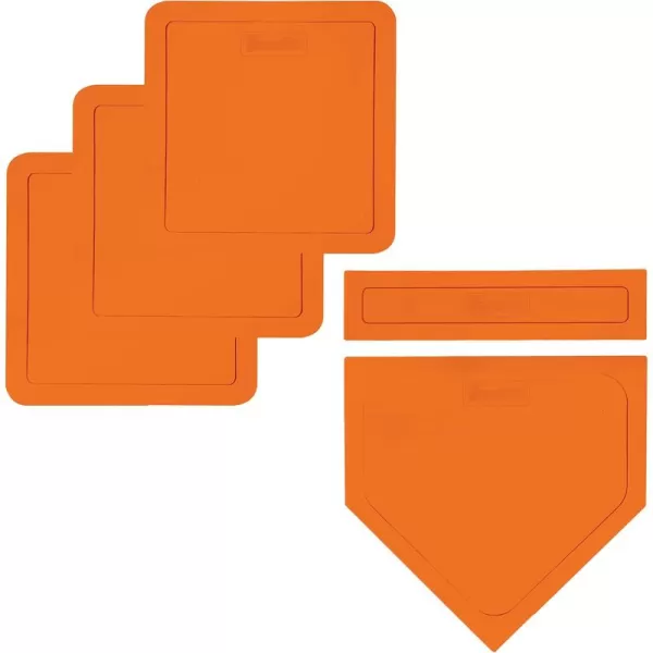 Franklin Sports MLB Baseball Base Set  Throw Down Baseball Bases with Home Plate  Pitchers Rubber  Backyard Rubber Base Set Perfect for Baseball Teeball  KickballOrange