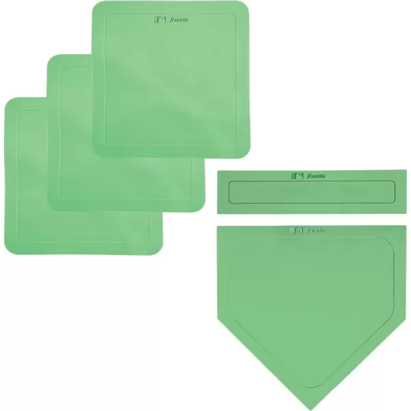 Franklin Sports MLB Baseball Base Set  Throw Down Baseball Bases with Home Plate  Pitchers Rubber  Backyard Rubber Base Set Perfect for Baseball Teeball  KickballGlow In The Dark